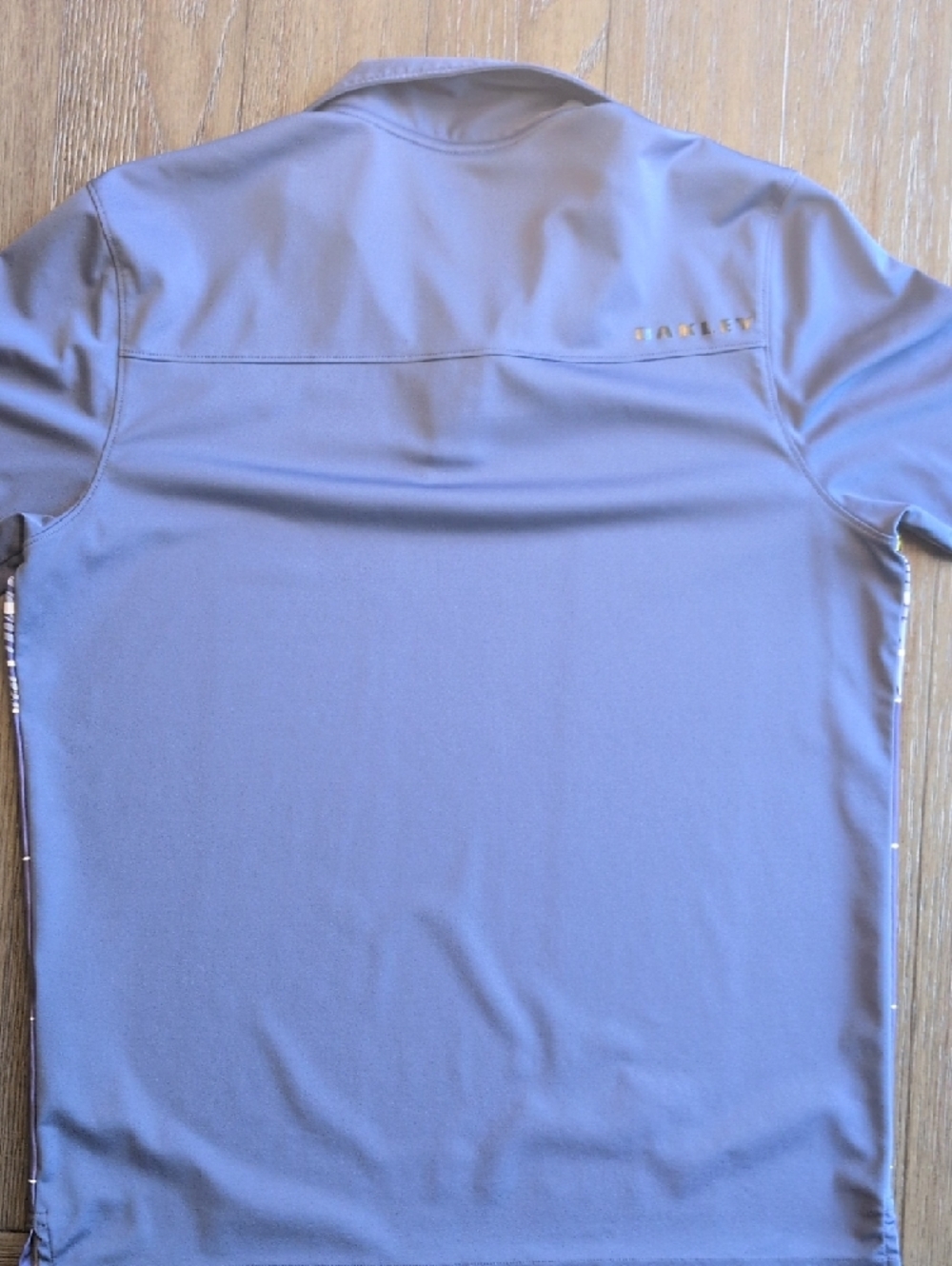 Oakley Men's Blue Polo with Yellow Stripe Accents - Picture 5 of 6